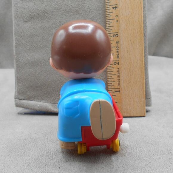 Vintage 1979 TOMY Kid-a-Longs Boy on Wagon Wind-up Works READ - Picture 5 of 7
